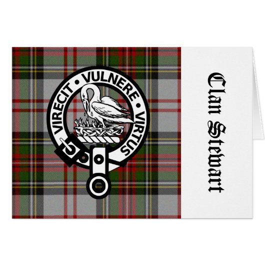 Clan Stewart Crest & Tartan Cards (Front Horizontal)