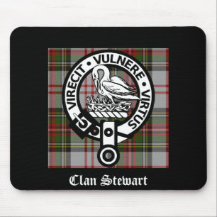 Clan Stewart Crest & Tartan Mouse Pad