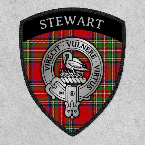 Clan Stewart Crest  Tartan Shield Patch