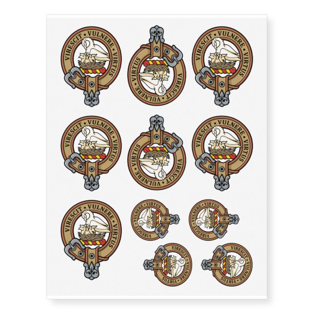 Clan Stewart Crest Temporary Tattoos (Front)