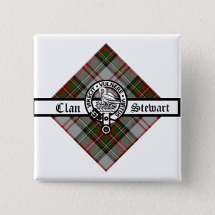 Clan Stewart Fancy Crest Badge Button