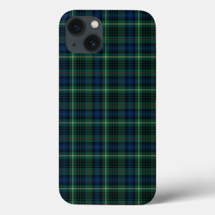 Clan Stewart Hunting Tartan Green and Blue Plaid iPhone 13 Case