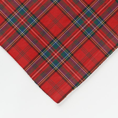 Clan Stewart Of Appin Tartan Scottish Red Plaid Fleece Blanket