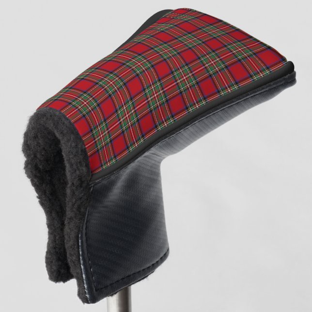 Clan Stewart Plaid Red Blue Green Check Tartan Golf Head Cover (3/4 Front)