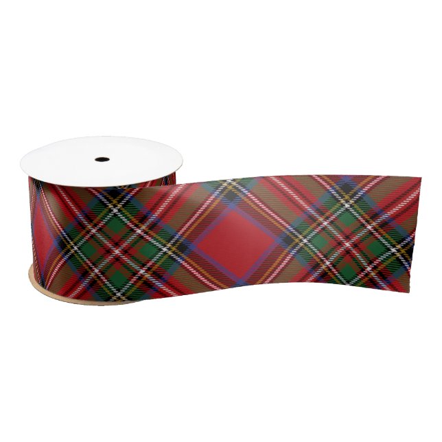 Clan Stewart Plaid Tartan Red Green Check Satin Ribbon (Spool)