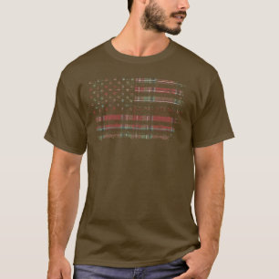 Clan Stewart Regency Scottish tartan US flag kilt T-Shirt