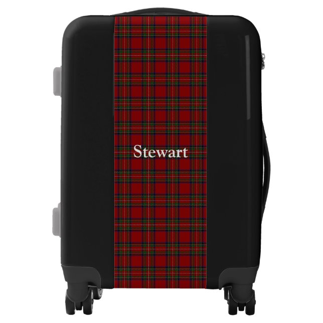 Clan Stewart Royal Red Tartan Customize Your Name Luggage (Front)