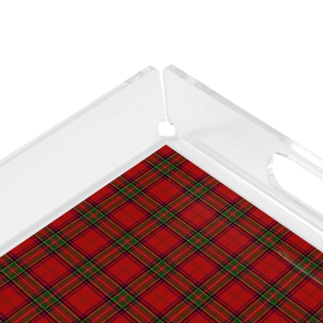 Clan Stewart Royal Scottish Tartan Plaid Pattern Acrylic Tray (Corner)