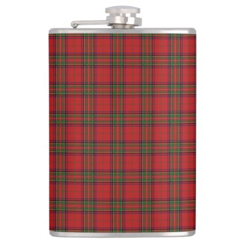 Clan Stewart Royal Scottish Tartan Plaid Pattern Flask