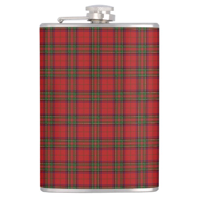 Clan Stewart Royal Scottish Tartan Plaid Pattern Flask (Front)