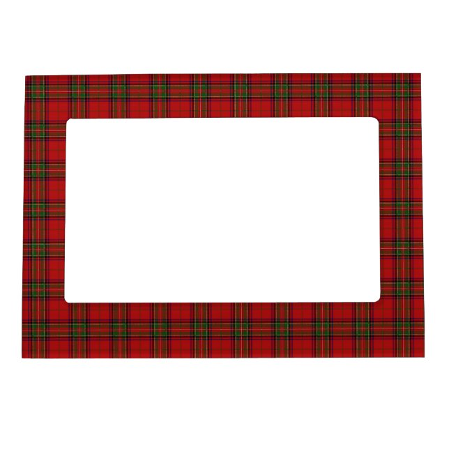 Clan Stewart Royal Scottish Tartan Plaid Pattern Magnetic Frame (Front)