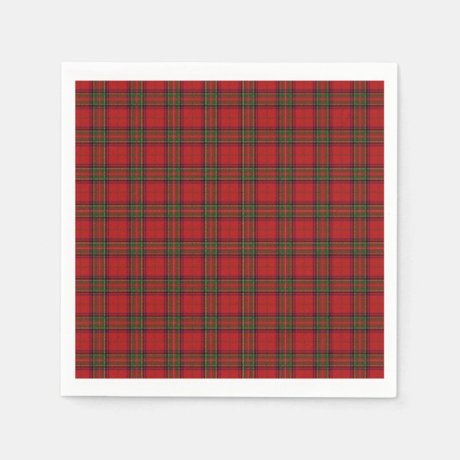 Clan Stewart Royal Scottish Tartan Plaid Pattern Napkins (Front)