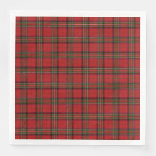 Clan Stewart Royal Scottish Tartan Plaid Pattern Paper Dinner Napkins