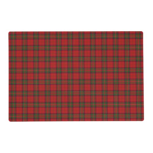 Clan Stewart Royal Scottish Tartan Plaid Pattern Placemat