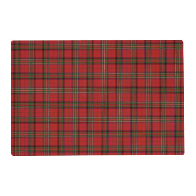 Clan Stewart Royal Scottish Tartan Plaid Pattern Placemat (Front)