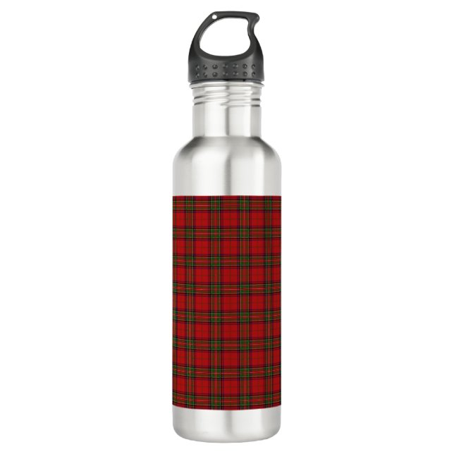 Clan Stewart Royal Scottish Tartan Plaid Pattern Stainless Steel Water Bottle (Front)