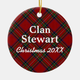 Clan Stewart Scottish Tartan Ceramic Ornament