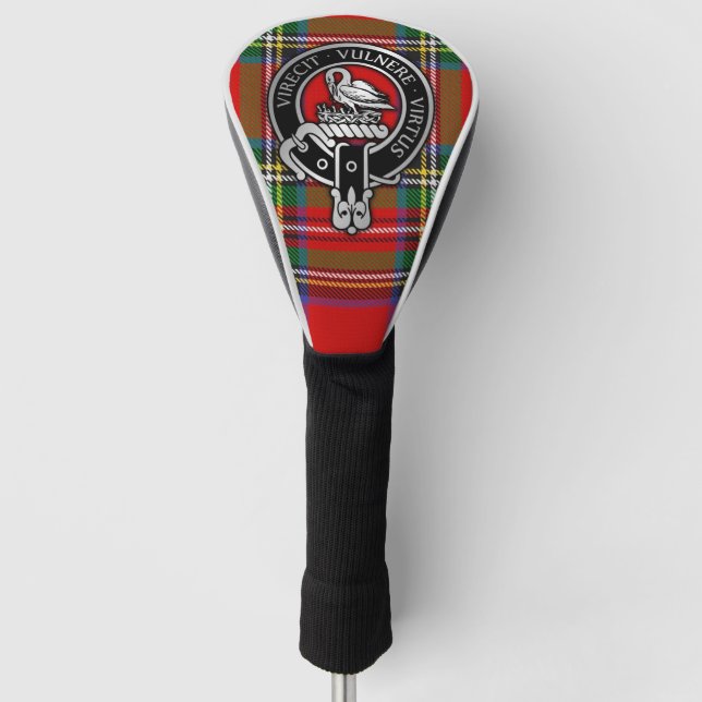 Clan Stewart | Stuart Crest & Tartan Golf Head Cover (Front)