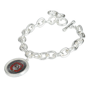 Clan Stewart Stuart Crest & Tartan Knot Bracelet