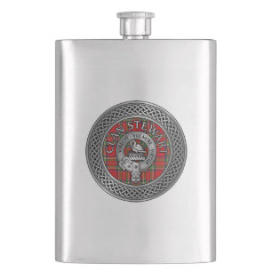 Clan Stewart Stuart Crest & Tartan Knot Flask