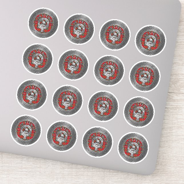 Clan Stewart | Stuart Crest & Tartan Knot Sticker (Detail)