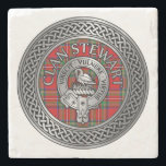Clan Stewart | Stuart Crest & Tartan Knot Stone Coaster<br><div class="desc">Clan Stewart | Stuart Crest & Tartan Knot</div>