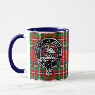 Clan Stewart Stuart Crest & Tartan Mug