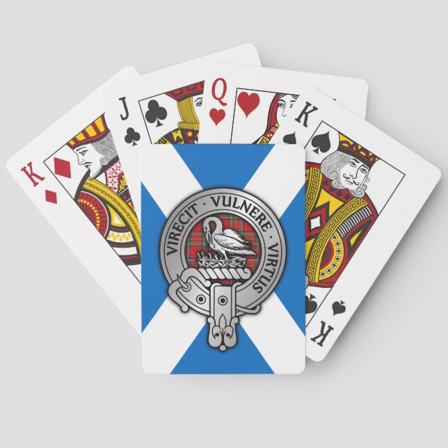 Clan Stewart | Stuart Crest & Tartan on Saltire Poker Cards (Back)