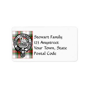 Clan Stewart Tartan Crest Address Labels