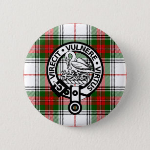 Clan Stewart Tartan Crest Button
