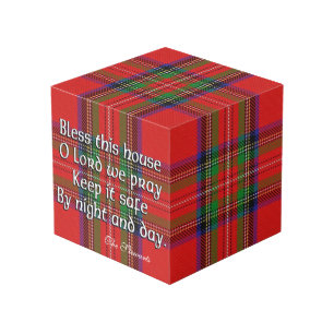 Clan Stewart Tartan House Blessing Cube