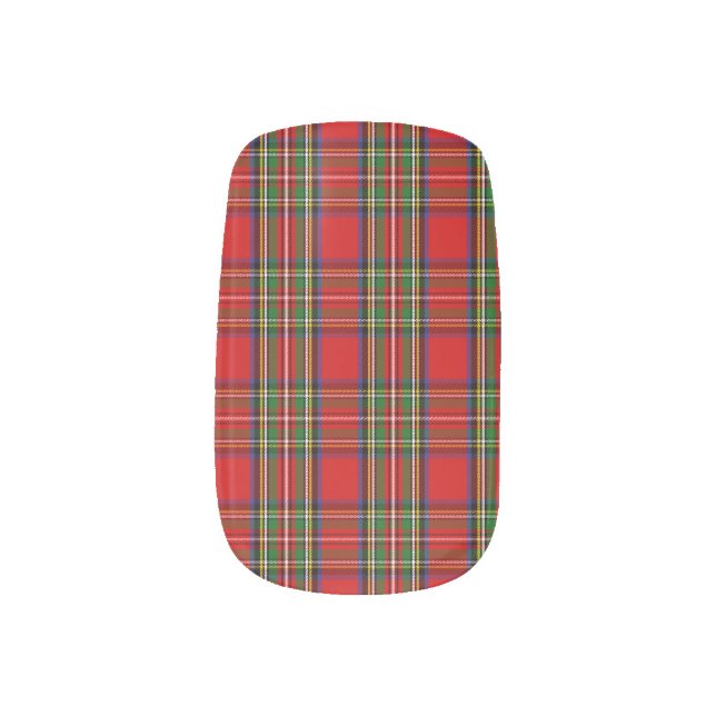 Clan Stewart Tartan Minx Nail Wraps (Left Thumb)