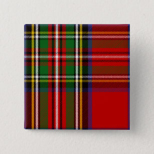 Clan Stewart Tartan Pinback Button