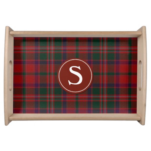 Clan Stewart Tartan Plaid Monogram Serving Tray