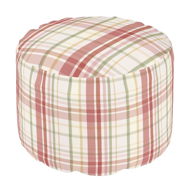 Clan Stewart Tartan Pouf (Angled Back)