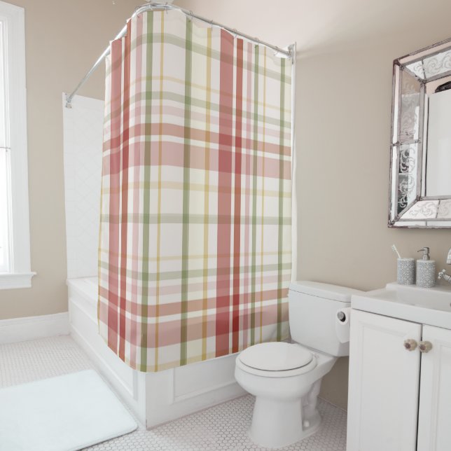 Clan Stewart Tartan Shower Curtain (In Situ)