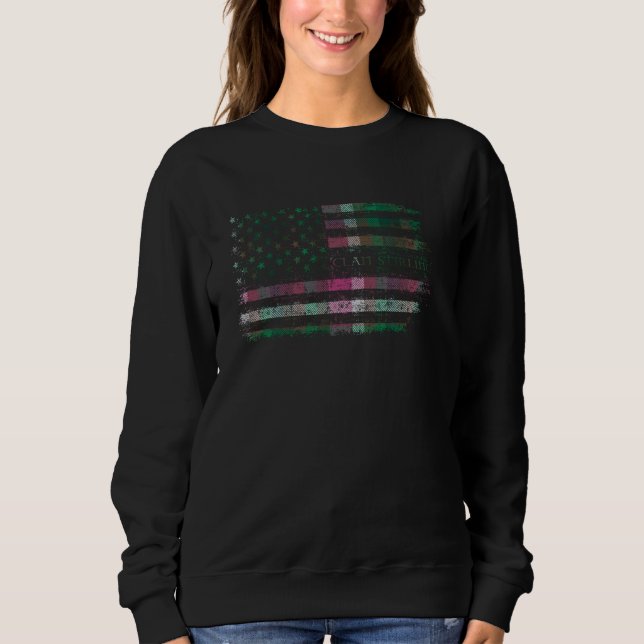 Clan Stirling Millennium Scottish tartan US flag S Sweatshirt (Front)