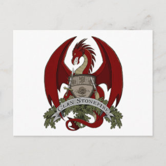 Clan Stonefire Crest (Red Dragon) Postcard