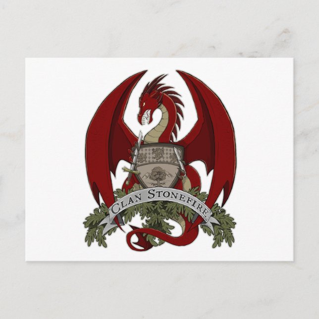 Clan Stonefire Crest (Red Dragon) Postcard (Front)