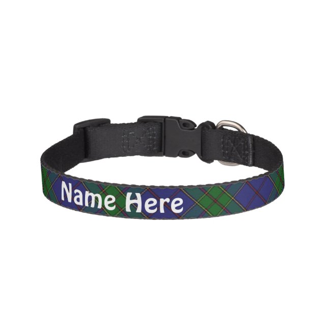 Clan Strachan Tartan Customize Pet's Name Pet Collar (Front)