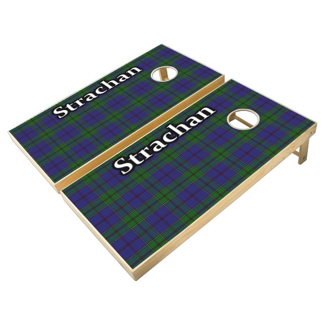 Clan Strachan Tartan Dynasty Cornhole Set (Angled)