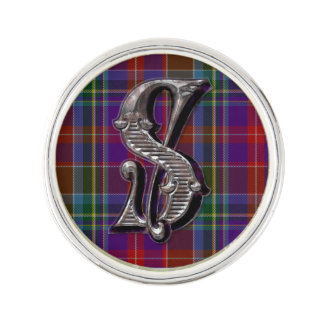 Clan Stuart Plaid Monogram S Lapel Pin