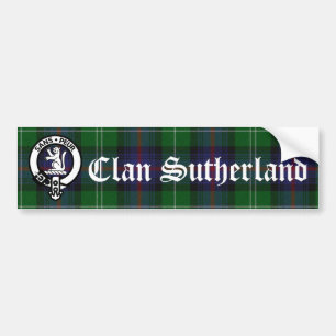 Clan Sutherland Crest Badge & Tartan Bumper Sticker