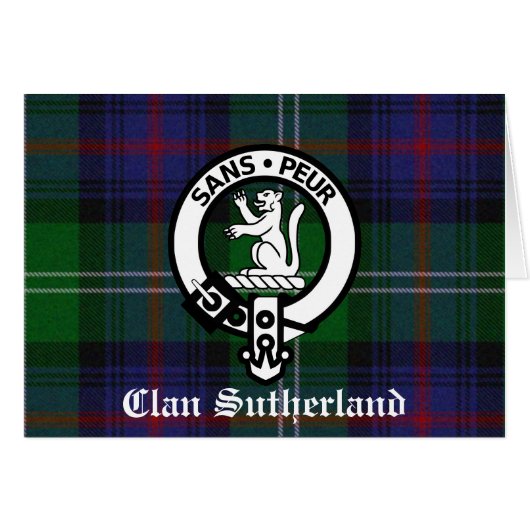 Clan Sutherland Crest & Tartan Cards (Front Horizontal)