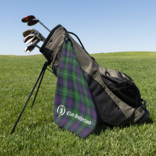 Clan Sutherland Crest & Tartan Customizable Golf Towel