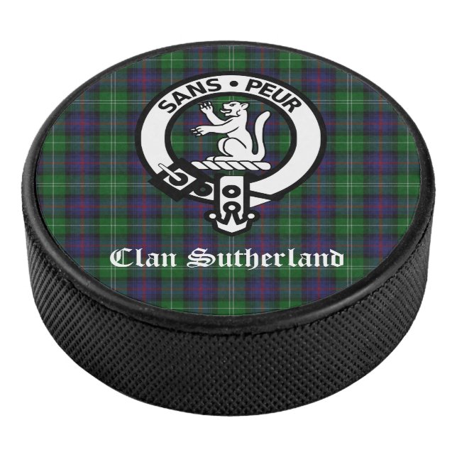 Clan Sutherland Crest & Tartan   Hockey Puck (3/4)
