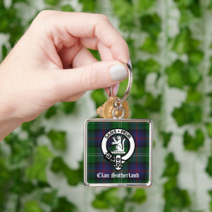 Clan Sutherland Crest & Tartan Keychain