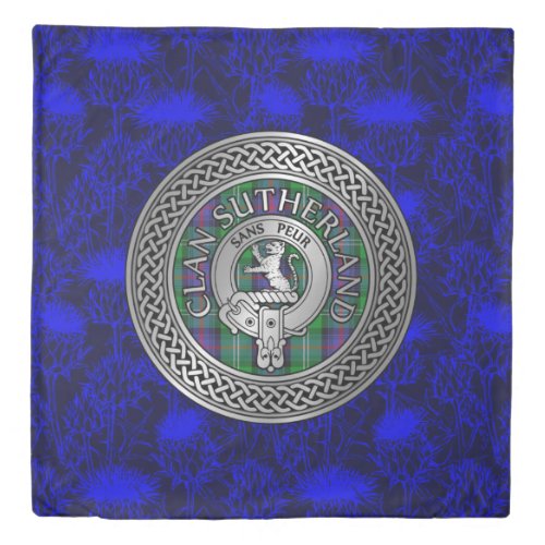 Clan Sutherland Crest  Tartan Knot Duvet Cover