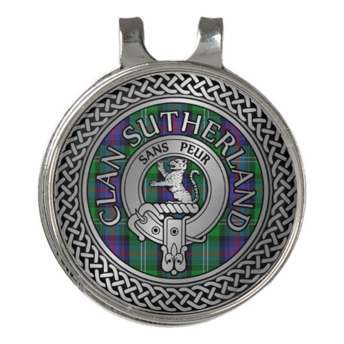 Clan Sutherland Crest  Tartan Knot Golf Hat Clip