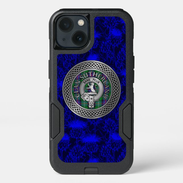 Clan Sutherland Crest & Tartan Knot Otterbox iPhone Case (Back)